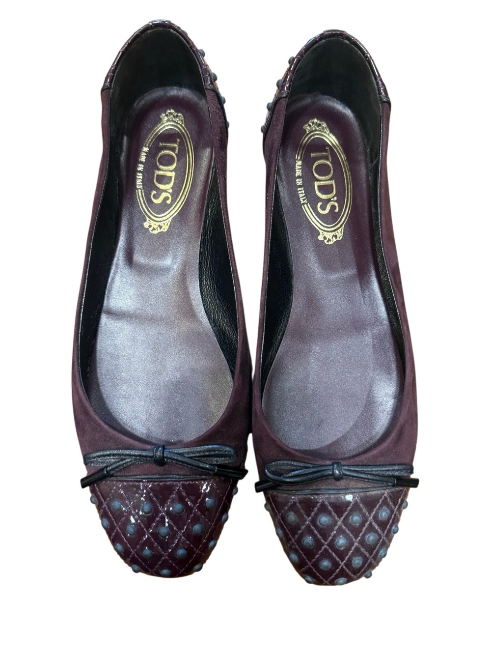 Tod’s Ballet Flats Leather Cap Toe
Suede Italy Capsule Burgundy Size 9